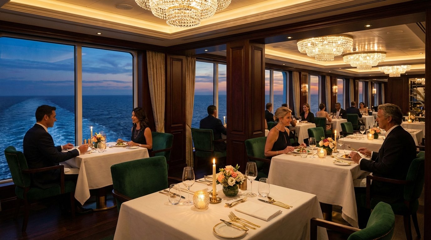 Fine dining on cruise